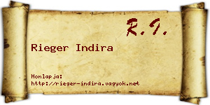 Rieger Indira névjegykártya
